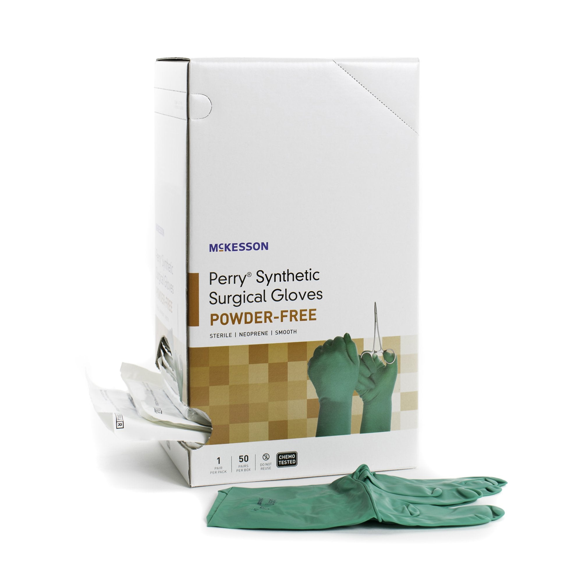 McKesson Brand - Surgical Glove McKesson Perry® Performance Plus Size 7 Sterile Polychloroprene Standard Cuff Length Smooth Dark Green Chemo Tested [200/CS]