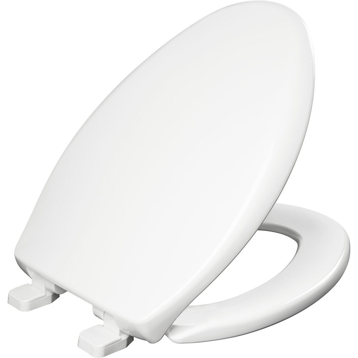 Bemis Kennan Elongated Plastic Toilet Seat in White with STA-TITE® Seat Fastening System, Whisper•Close® Hinge and Super Grip Bumpers