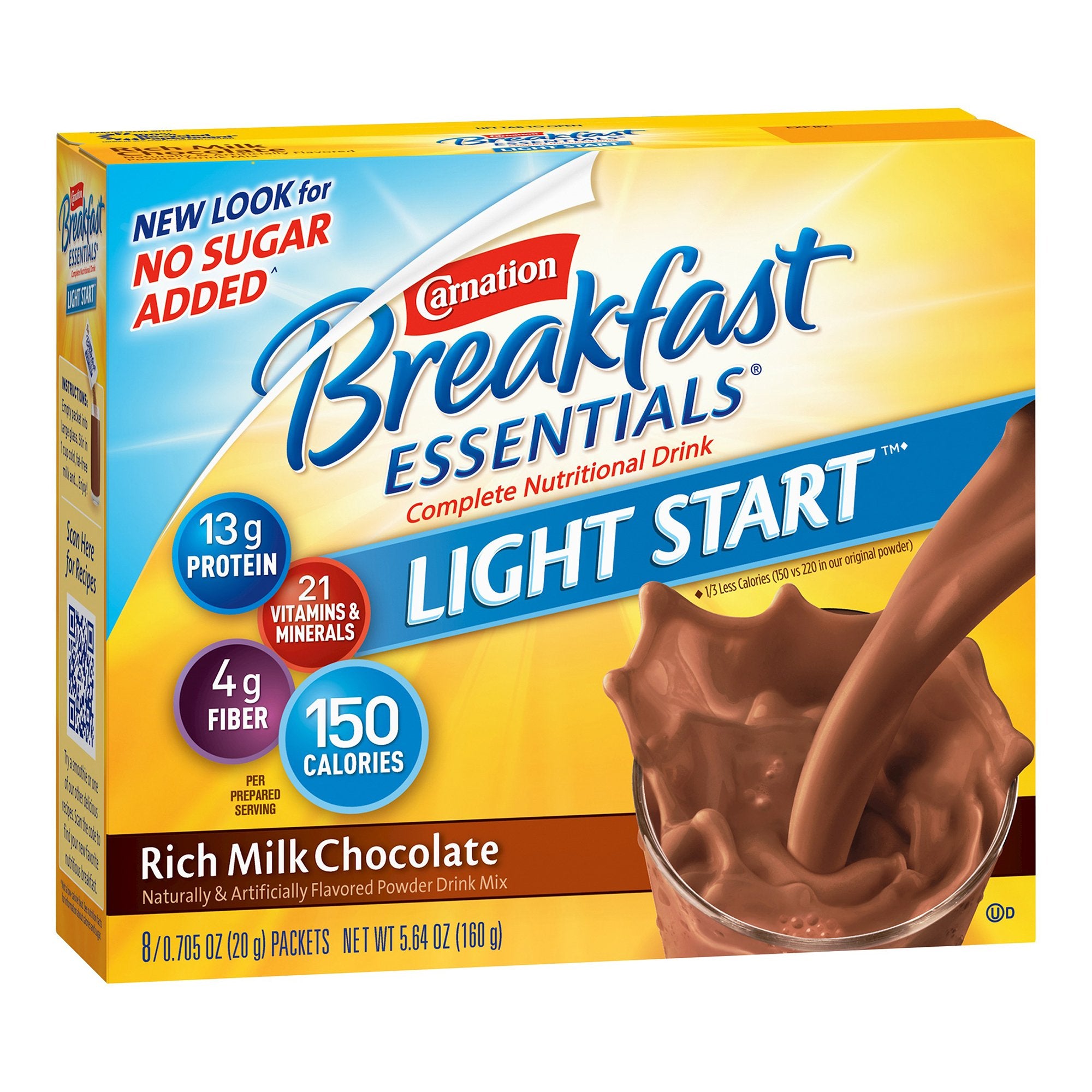 Nestle Clinical Nutritional - Oral Supplement Carnation Breakfast Essentials® Light Start™ Rich Milk Chocolate Flavor Powder 0.705 oz. Individual Packet [64/CS] (1212741_CS)