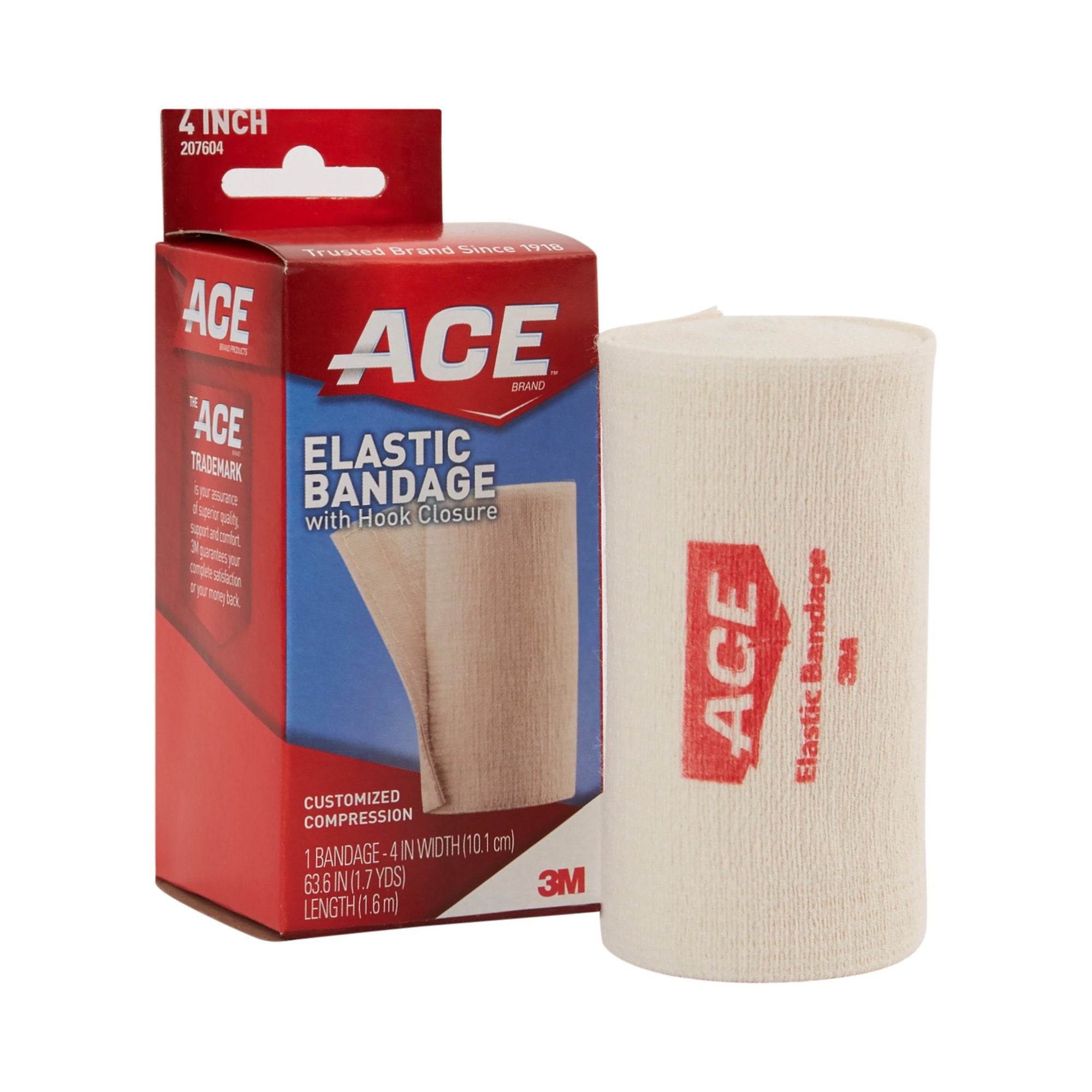 3M Company - Elastic Bandage 3M™ ACE™ 4 Inch X 5.3 Foot Single Hook and Loop Closure Tan NonSterile Standard Compression [72/CS]