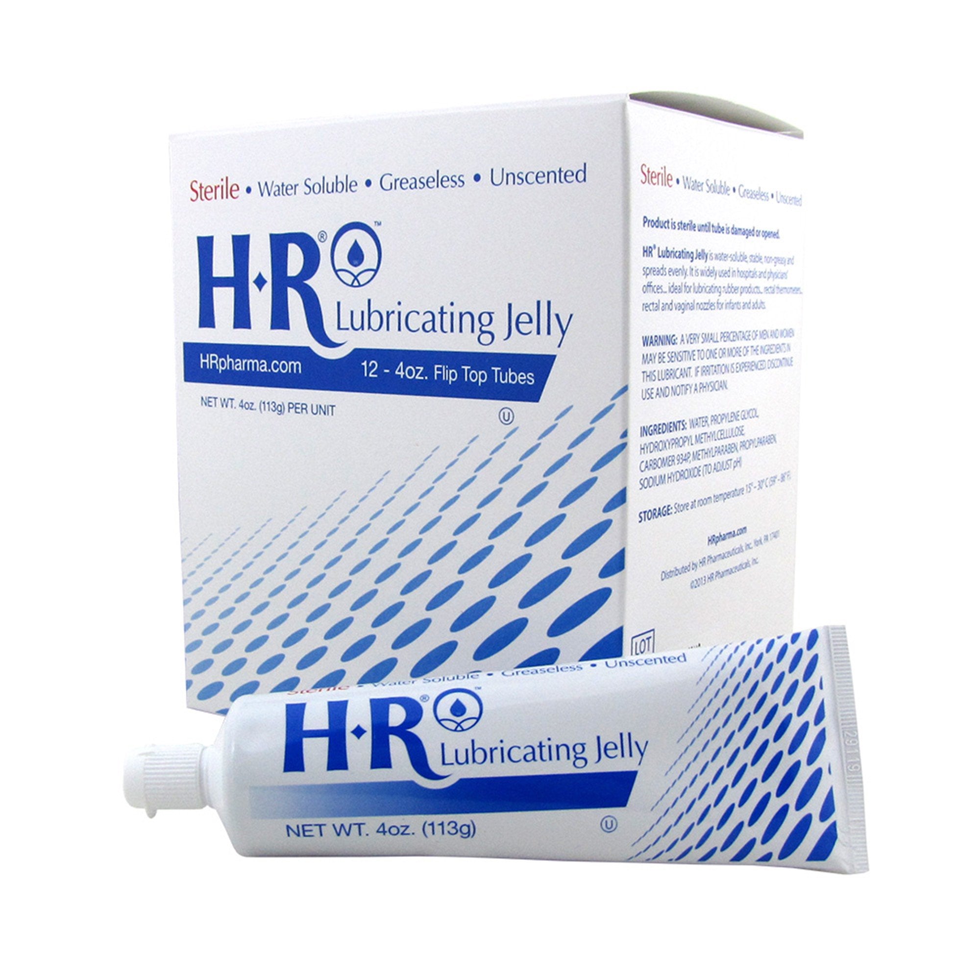 HR Pharma DBA HR Healthcare - Lubricating Jelly HR® 4 oz. Tube Sterile [72/CS]