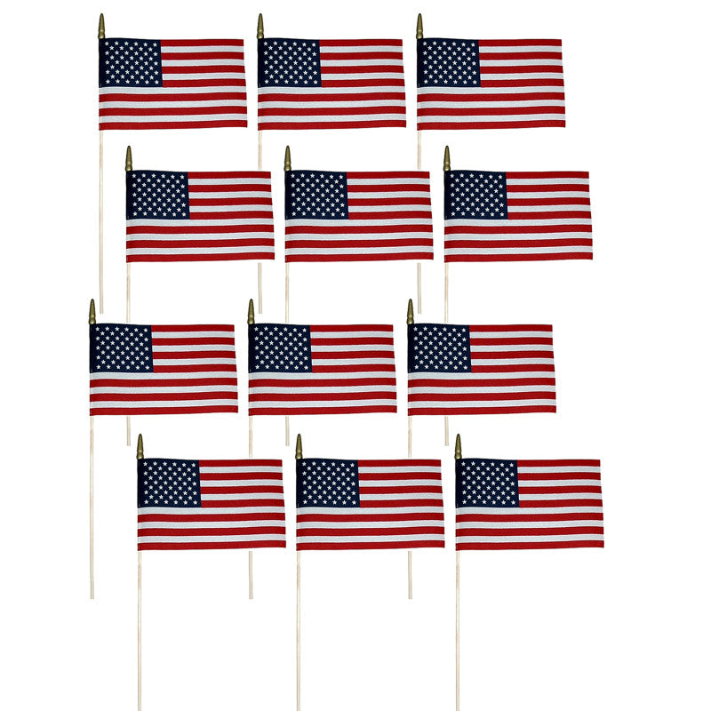 ANNIN & COMPANY - Verona Brand U.S. Miniature Flag, 8" x 12", Pack of 12