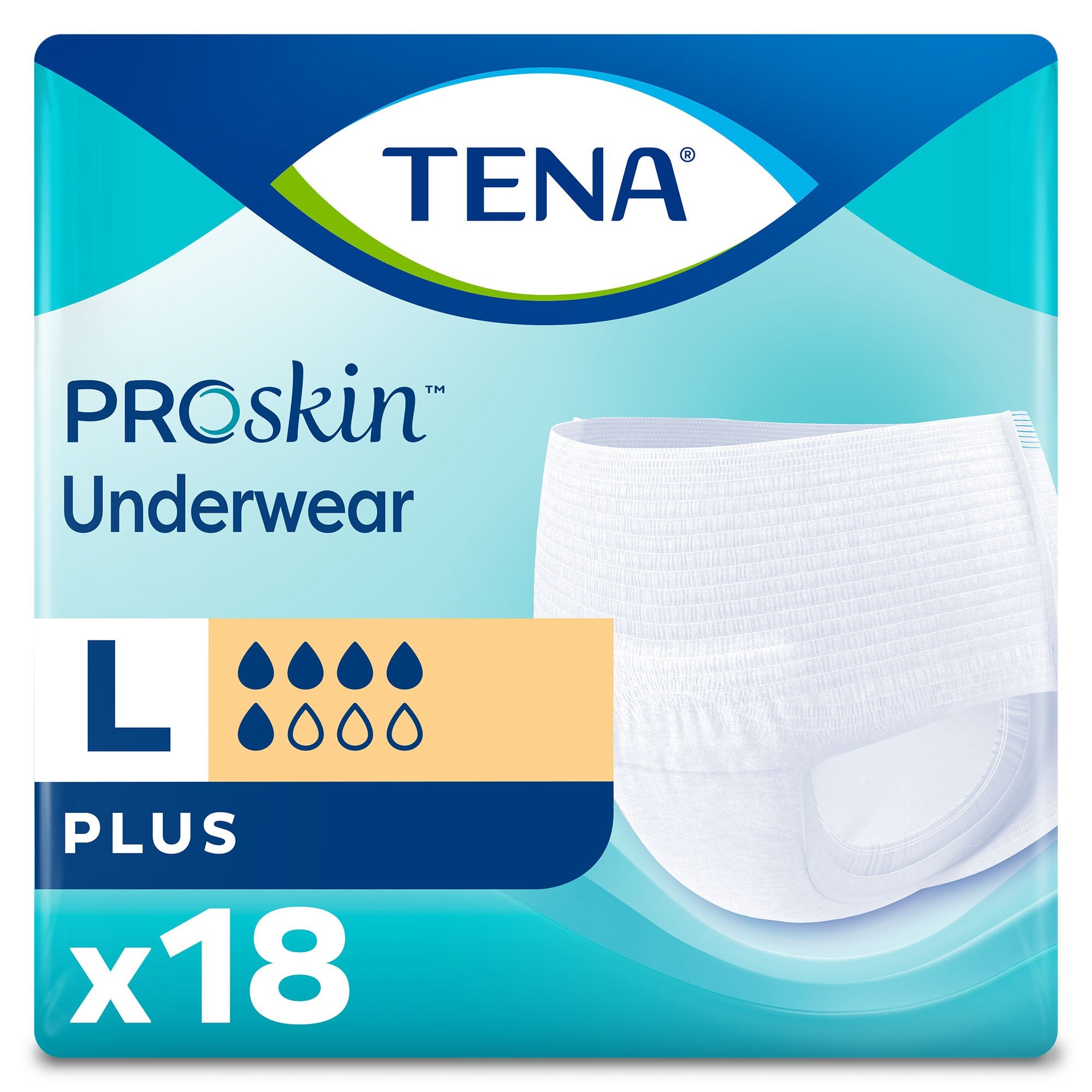 Essity HMS North America Inc - Unisex Adult Absorbent Underwear TENA® ProSkin™ Plus Pull On with Tear Away Seams Large Disposable Moderate Absorbency [18/PK]