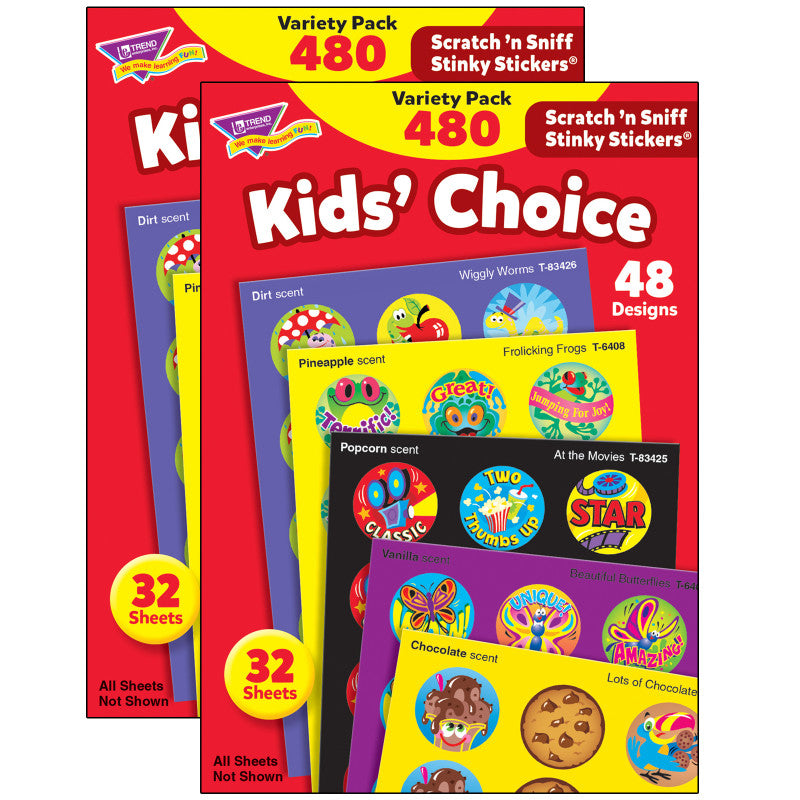TREND - Kids' Choice Stinky Stickers® Variety Pack, 480 Per Pack, 2 Packs