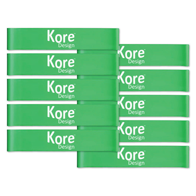 Fidget Kick Bands, Silicone, 12" to 24", Green, Pack of 10
