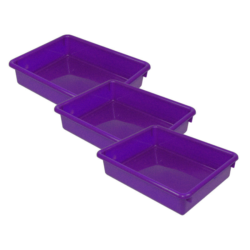 ROMANOFF - Stowaway® 3" Letter Tray no Lid, Purple, Pack of 3