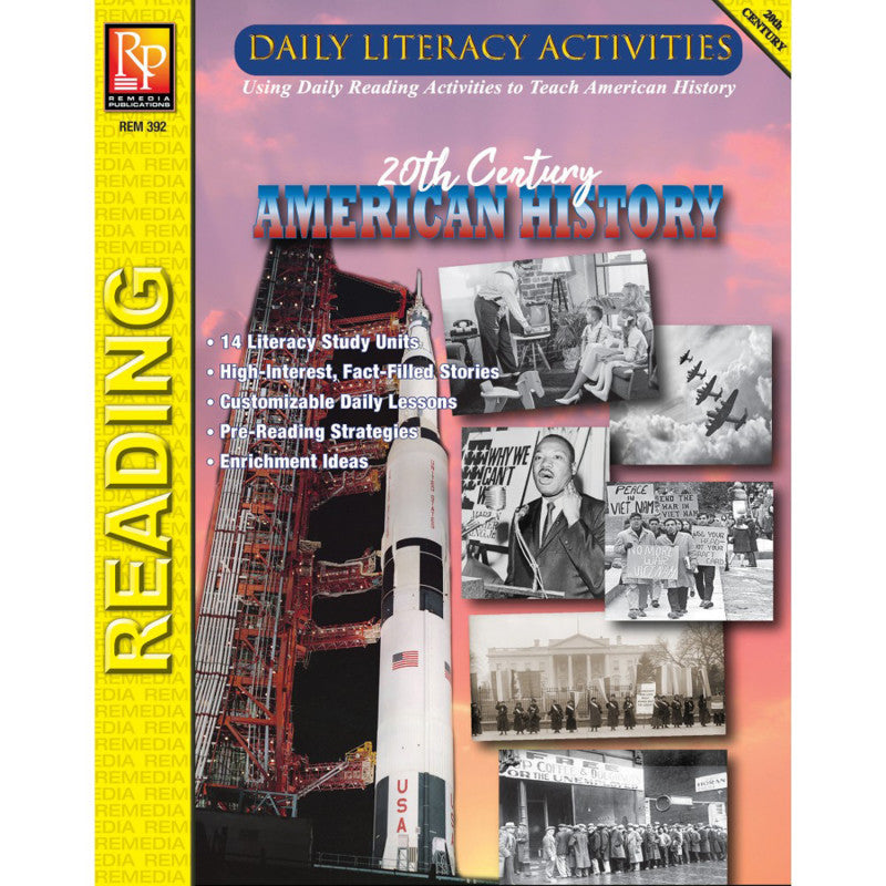 REMEDIA PUBLICATIONS - Daily Literacy Activities: 20th Century American History Reading