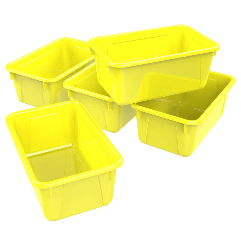 STOREX - Small Cubby Bin, Yellow, Pack of 5