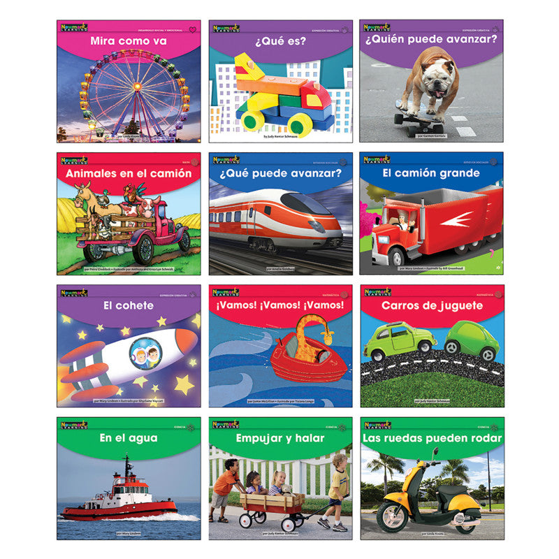 NEWMARK LEARNING - Early Rising Readers Transportation Theme Set, Spanish