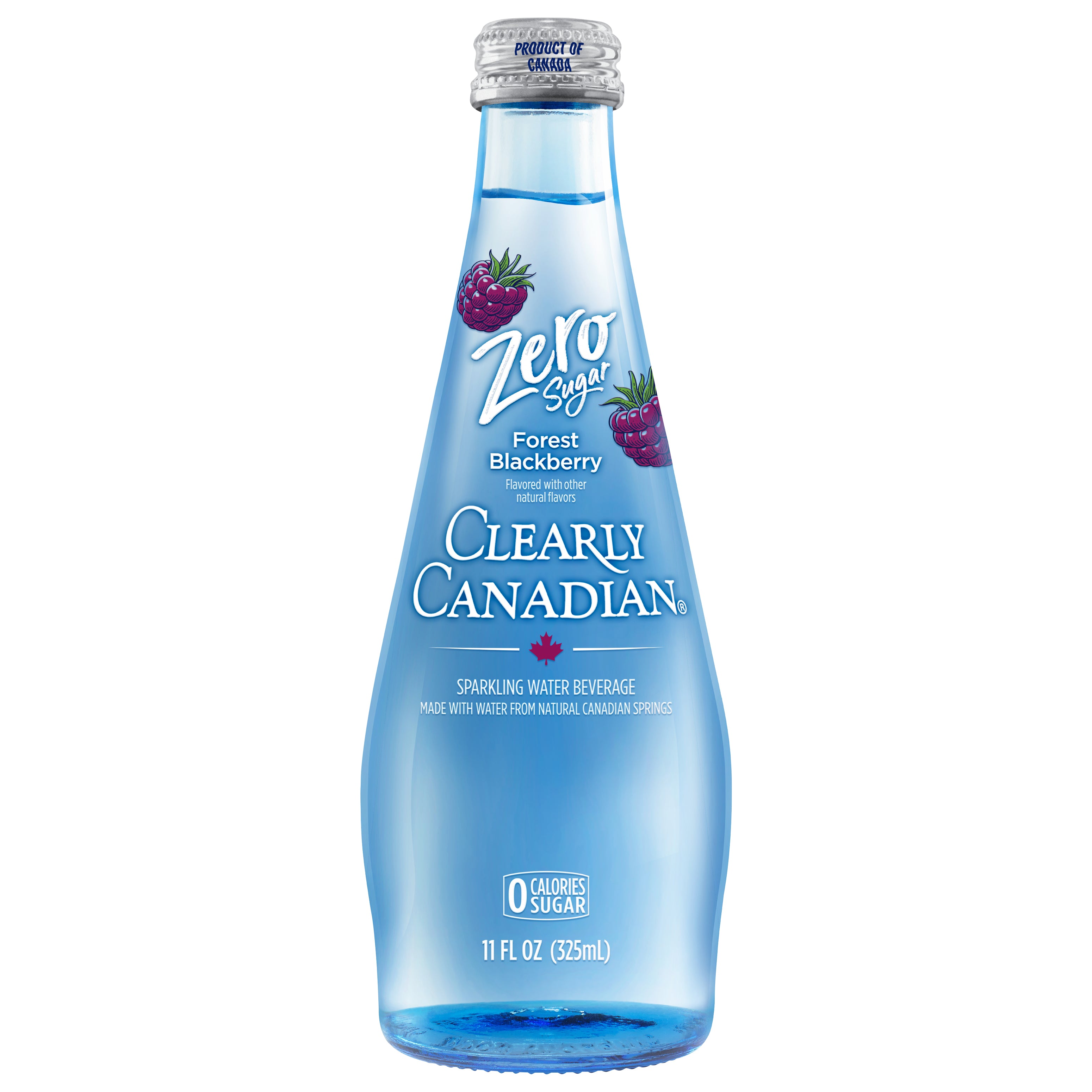 Clearly Canadian Zero Sugar Forest Blackberry Water Beverage 11 Fl Oz Bottle - Case of 12