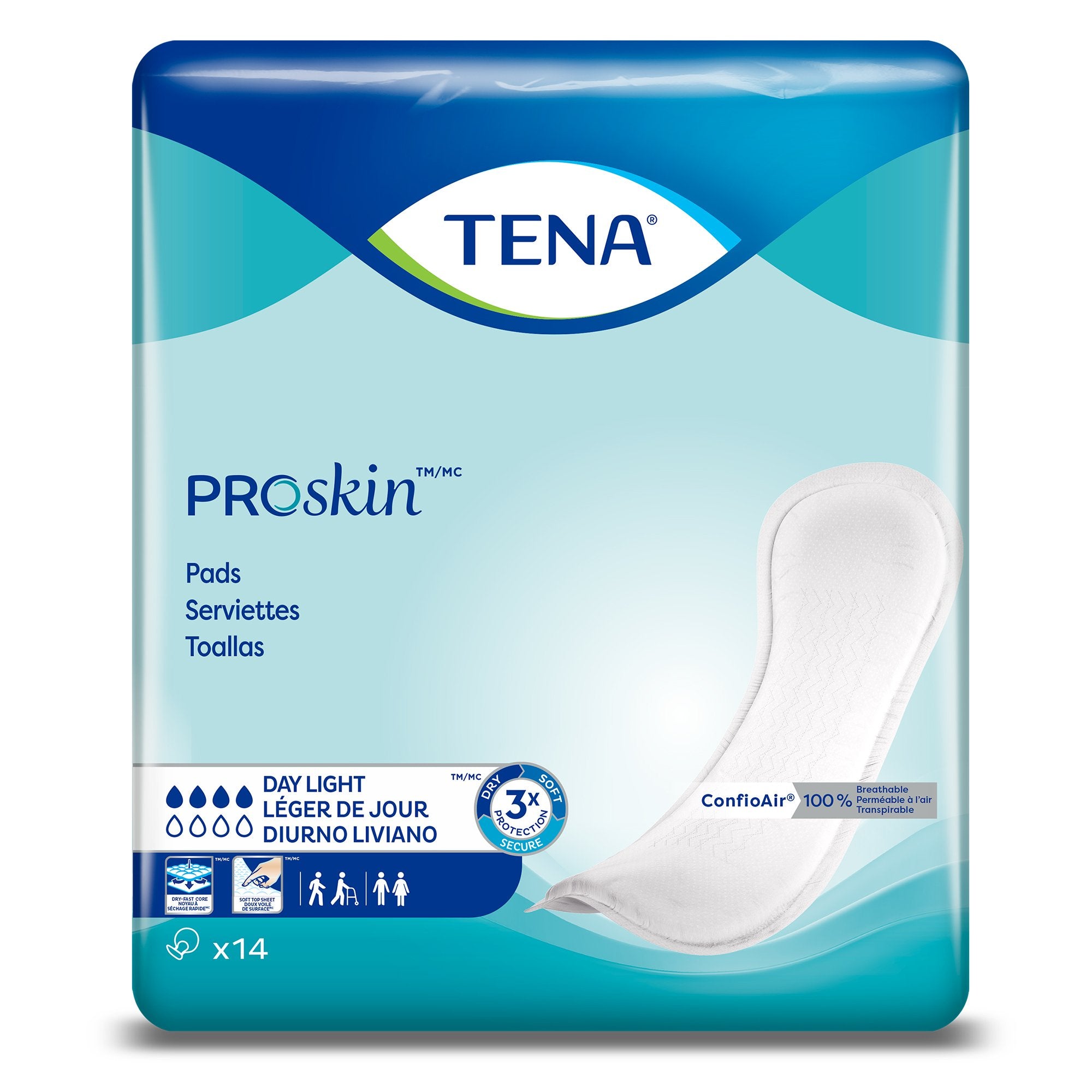 Essity HMS North America Inc - Incontinence Liner TENA ProSkin™ Day Light 13 Inch Length Moderate Absorbency Dry-Fast Core™ One Size Fits Most [14/BG]