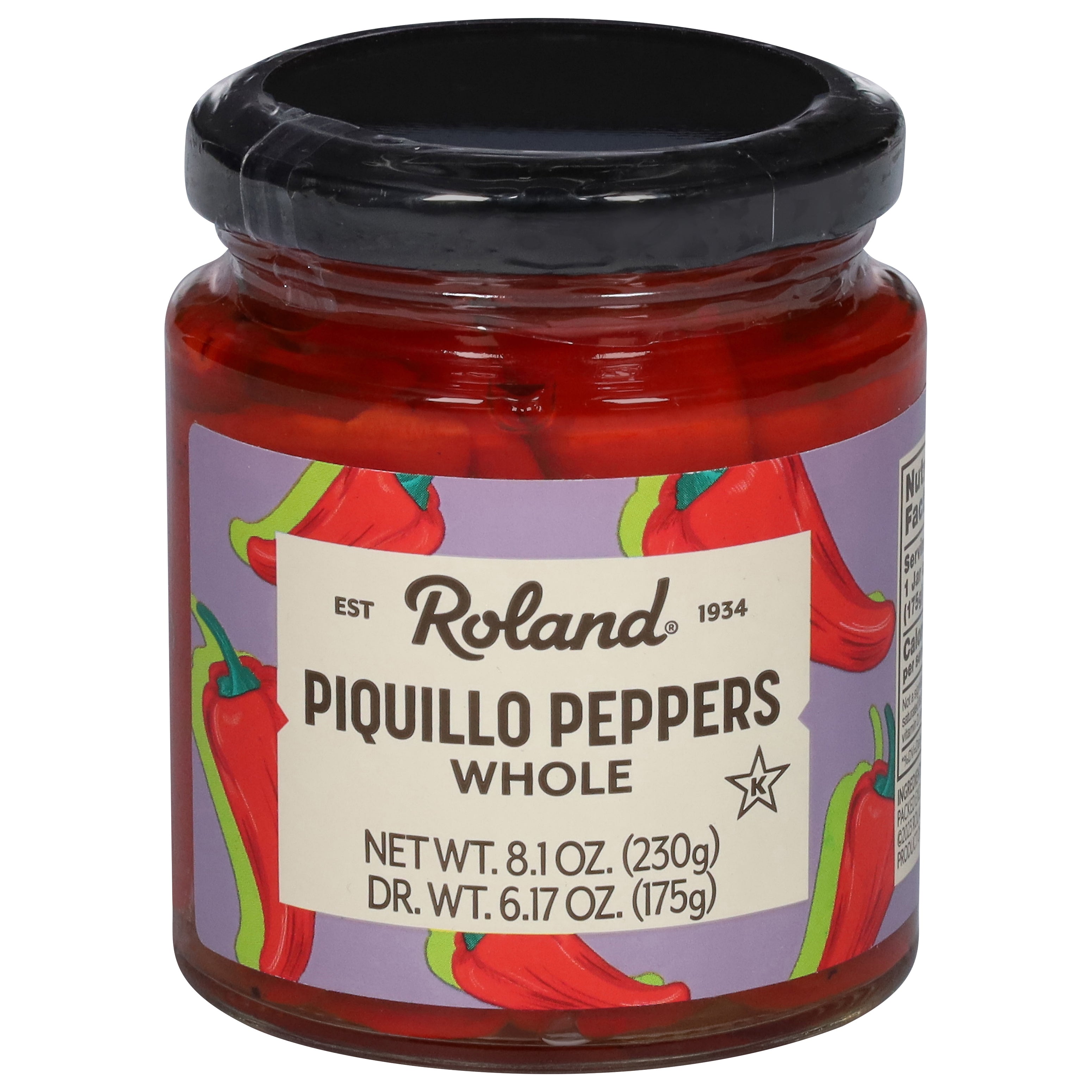 Roland Whole Piquillo Peppers 8.1 oz - Case of 12
