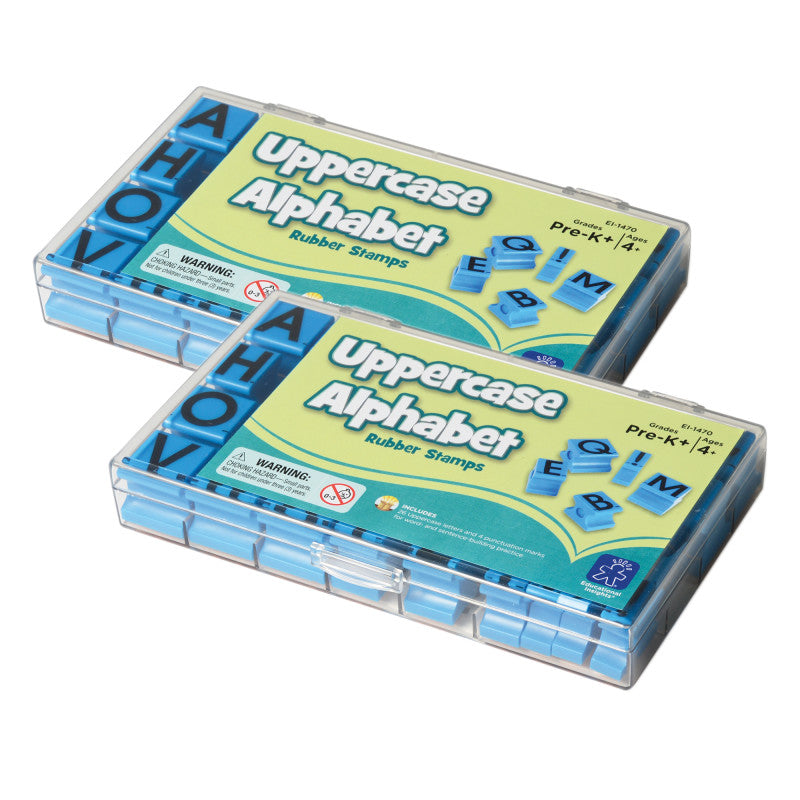 EDUCATIONAL INSIGHTS - Alphabet Rubber Stamps, Uppercase, 5/8", 30 Per Set, 2 Sets