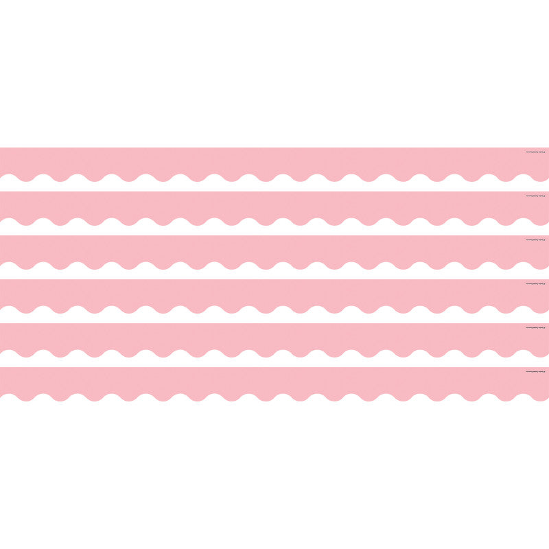 TEACHER CREATED RESOURCES - Pastel Pink Scalloped Border Trim, 35 Feet Per Pack, 6 Packs