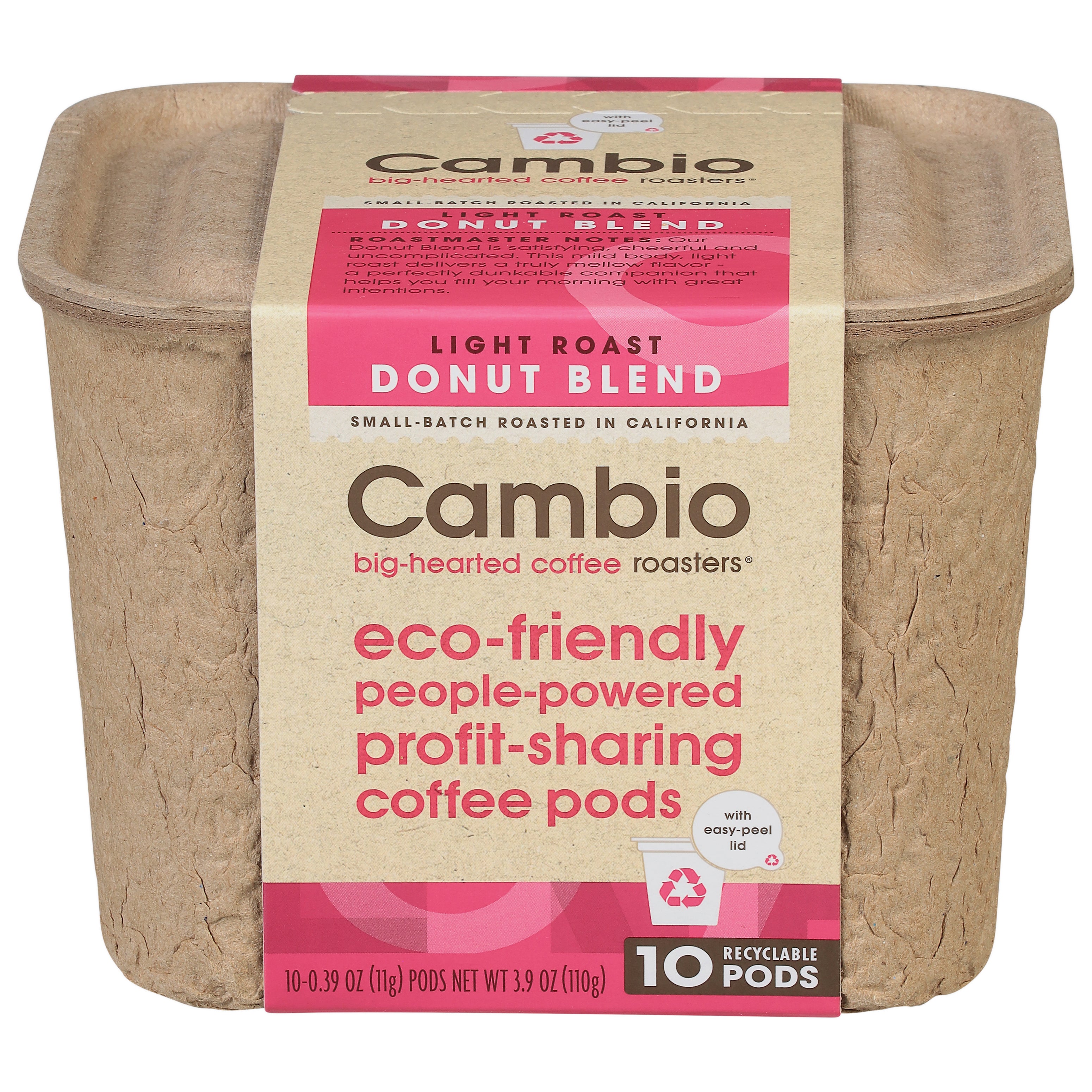 Cambio Roasters Pods Light Roast Donut Blend Coffee 10 ea - Case of 6
