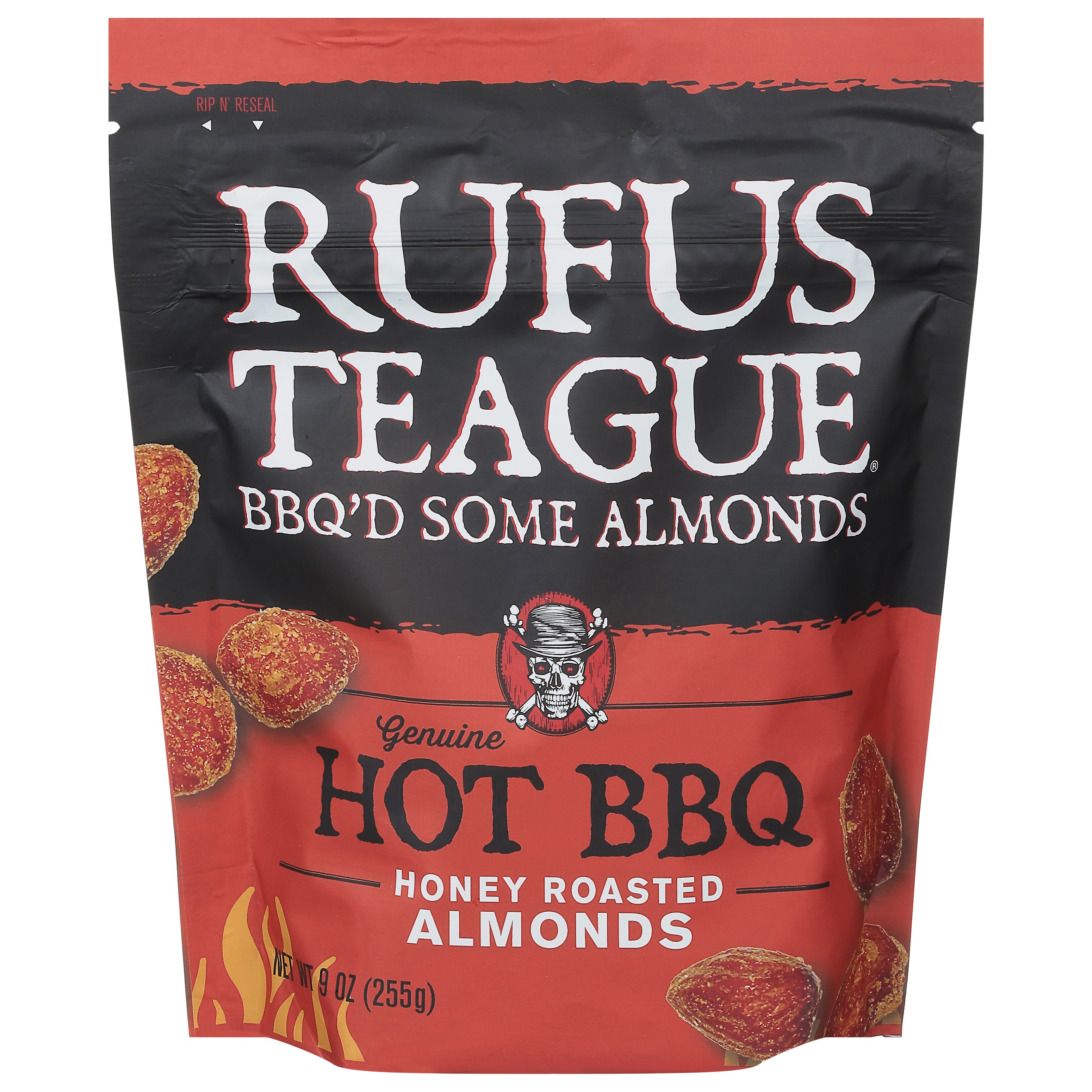 Rufus Teague Hot BBQ Honey Roasted Almonds 9 oz - Case of 12