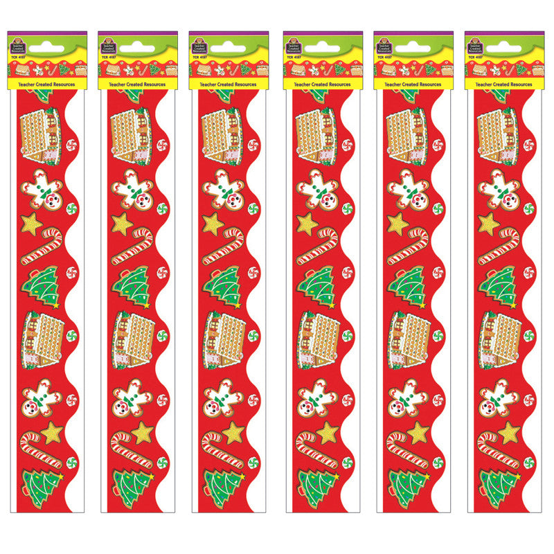 TEACHER CREATED RESOURCES - Christmas Border Trim, 35 Feet Per Pack, 6 Packs