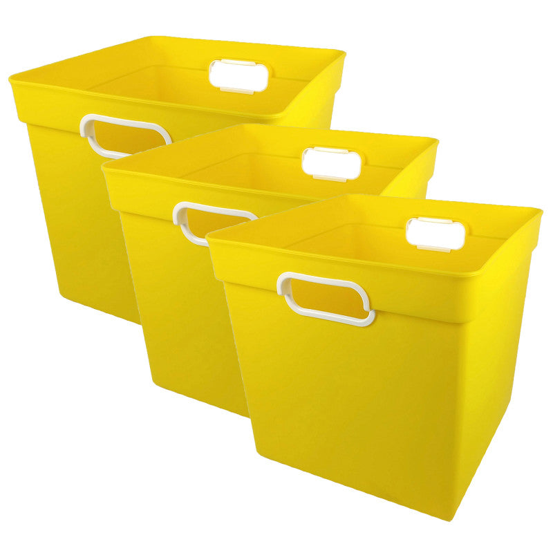 ROMANOFF - Cube Bin, Yellow, Pack of 3