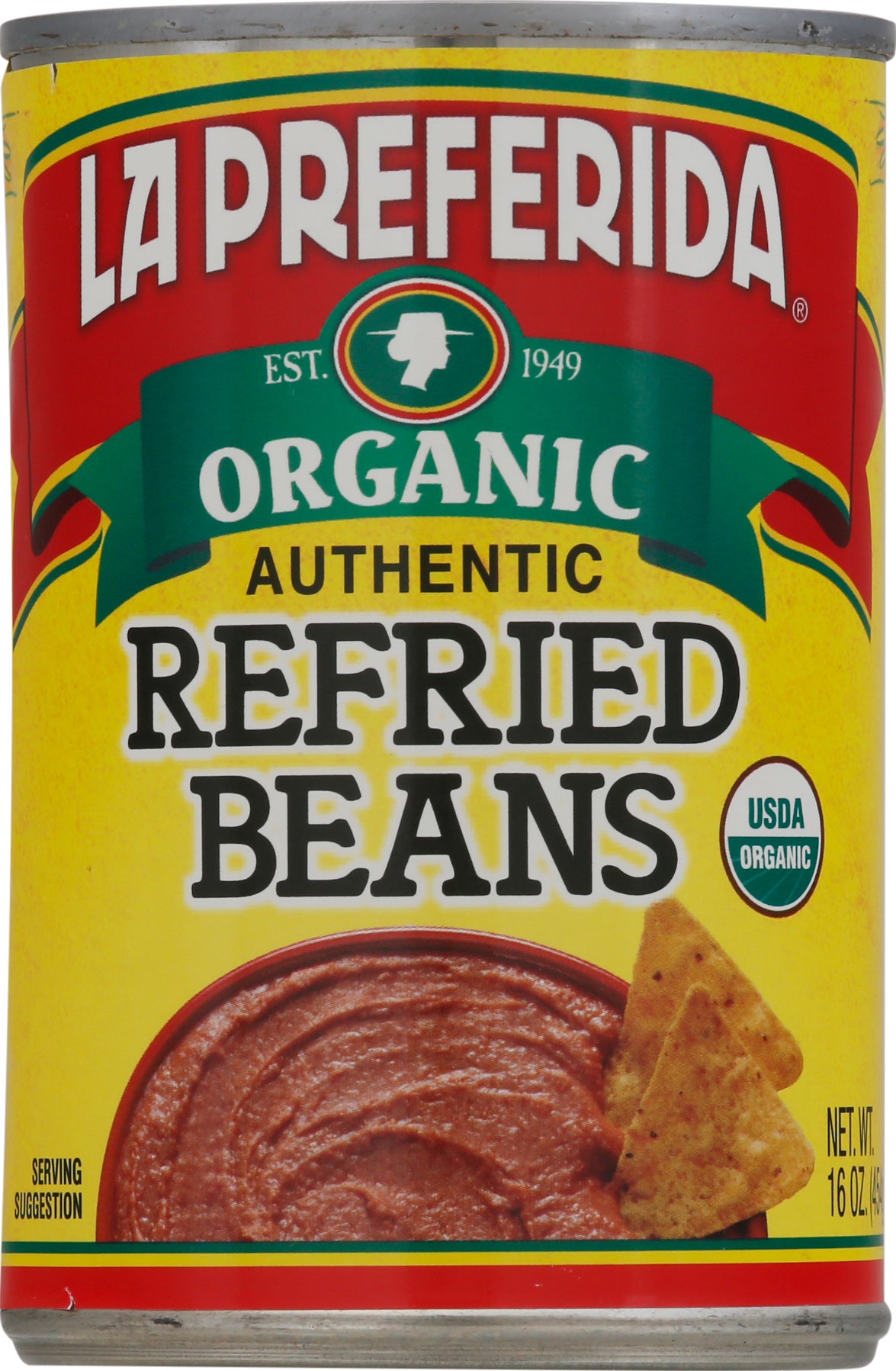 La Preferida Organic Authentic Refried Beans 16 oz - Case of 12