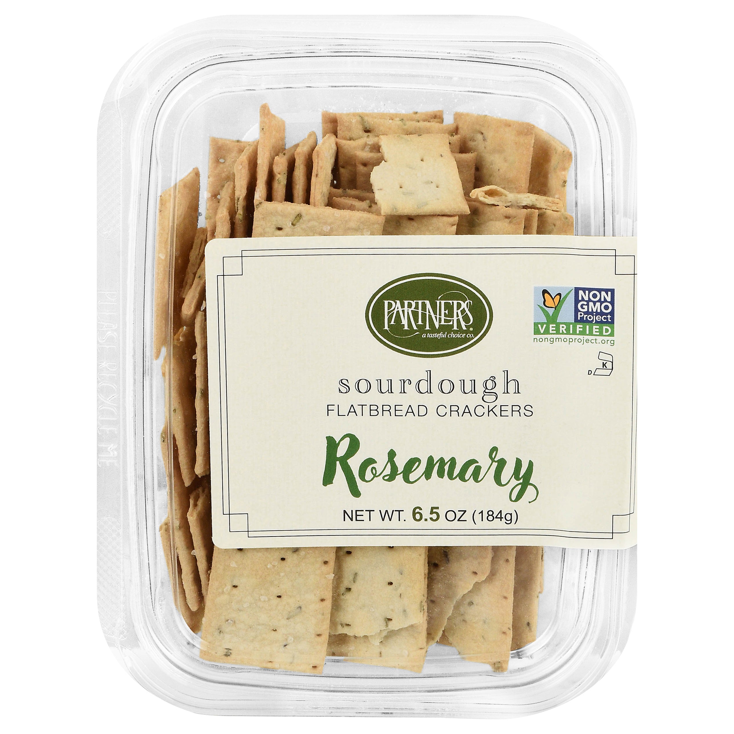 Partners Sourdough Flatbread Rosemary Crackers 6.5 oz - Case of 8