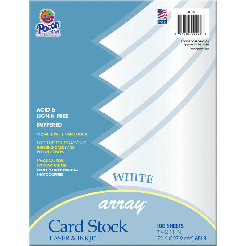 PACON - Card Stock, Classic White, 8-1/2" x 11", 100 Sheets