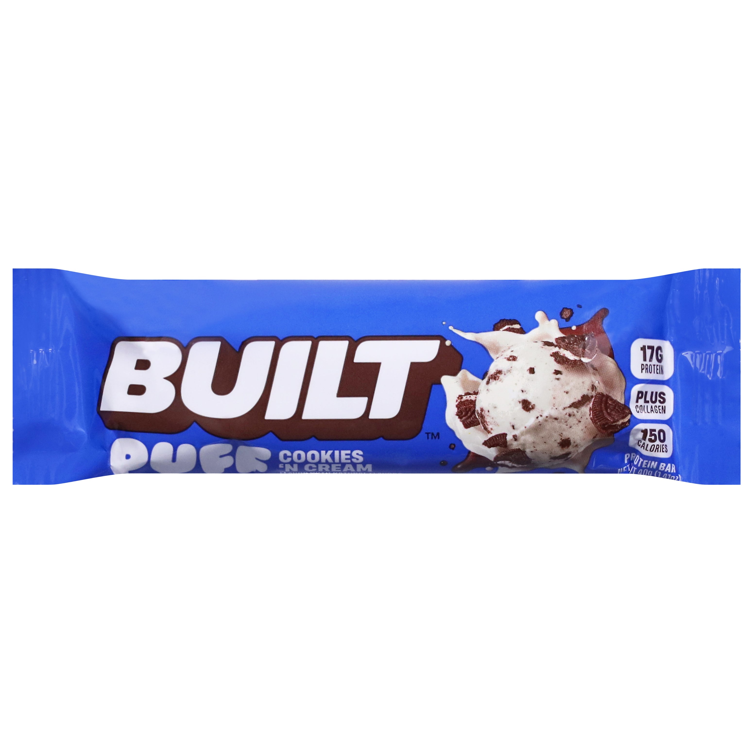Built Puff Cookies 'N Cream Protein Bar 1.41 oz - Case of 12