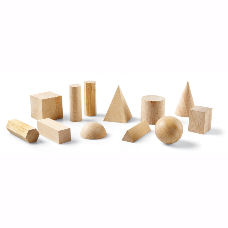 LEARNING RESOURCES - Wooden Geometric Solids, Pack of 12