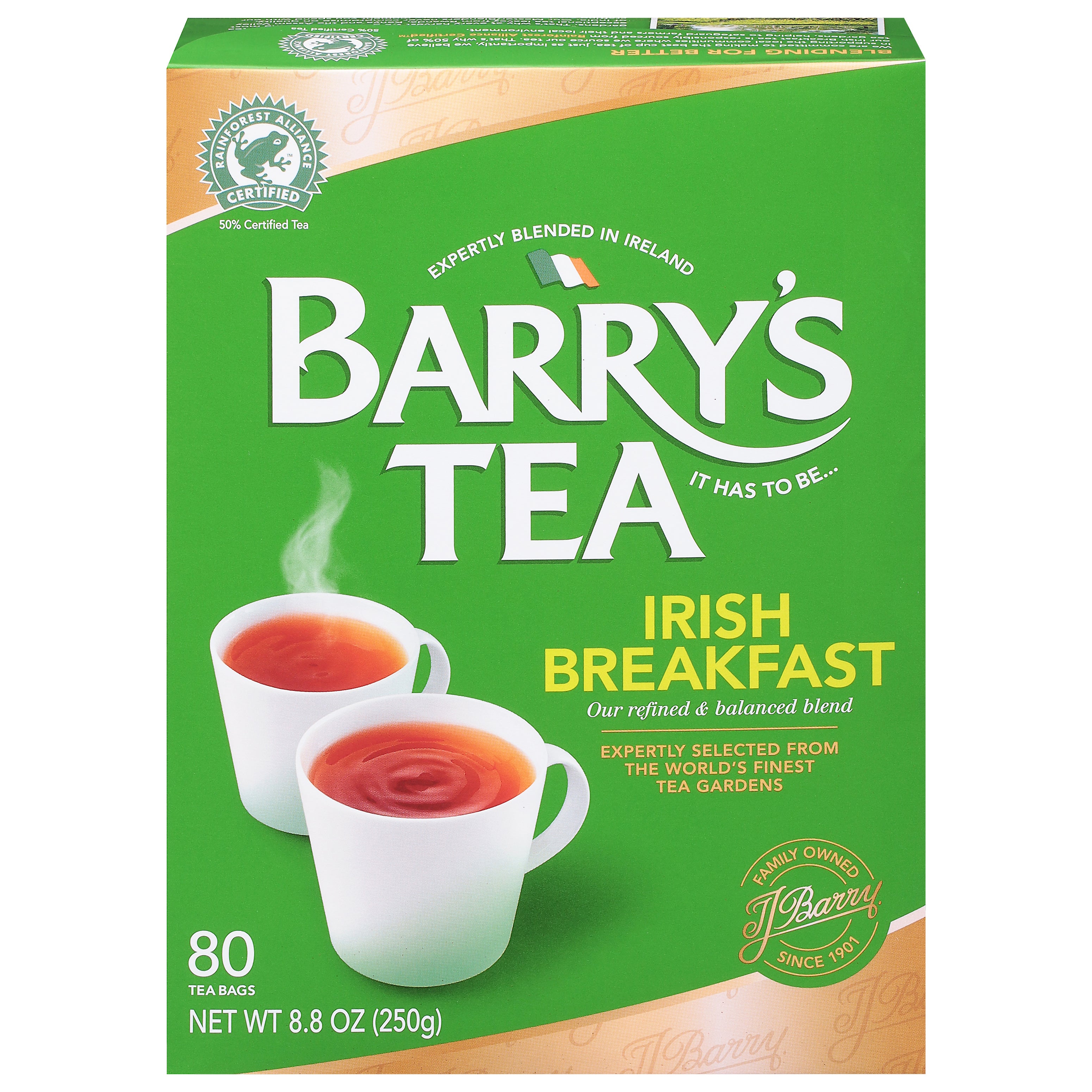 Barry's Tea Irish Breakfast Tea 80 Bags - Case of 6