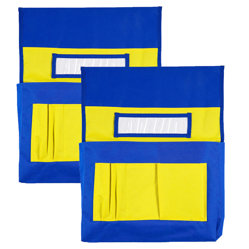 CARSON DELLOSA EDUCATION - Chairback Buddy™ Pocket Chart, Blue/Yellow, Pack of 2