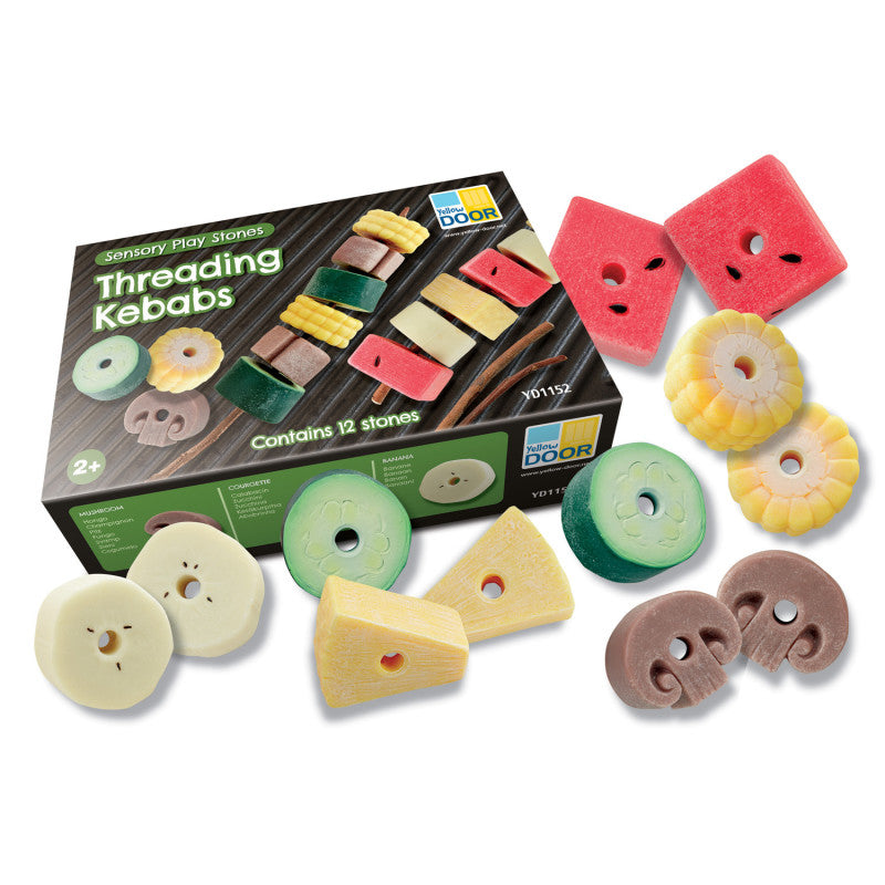 YELLOW DOOR - Sensory Play Stones, Threading Kebabs