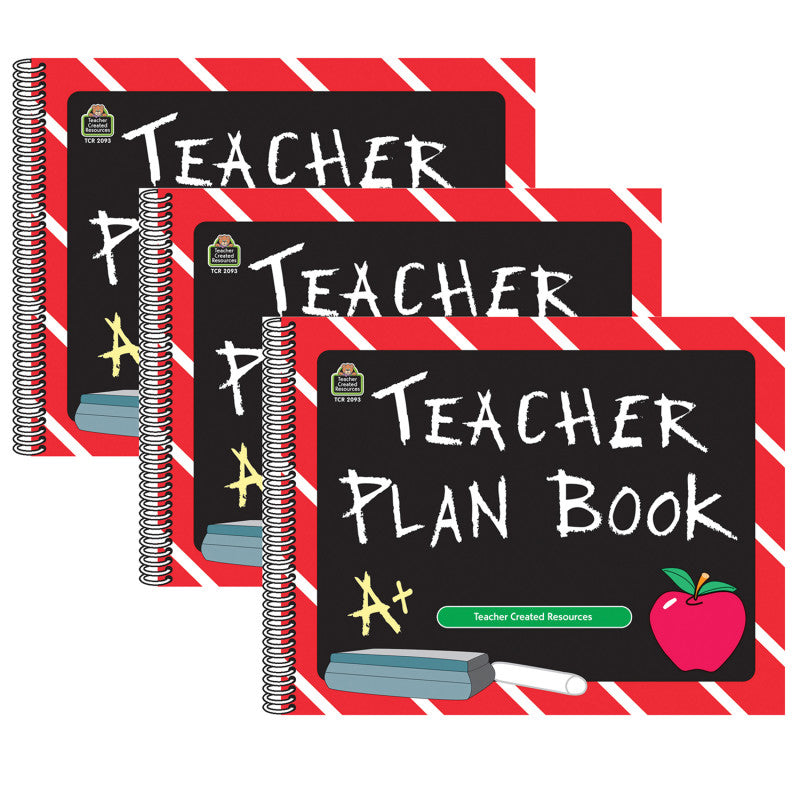 TEACHER CREATED RESOURCES - Chalkboard Teacher Plan Book, Pack of 3