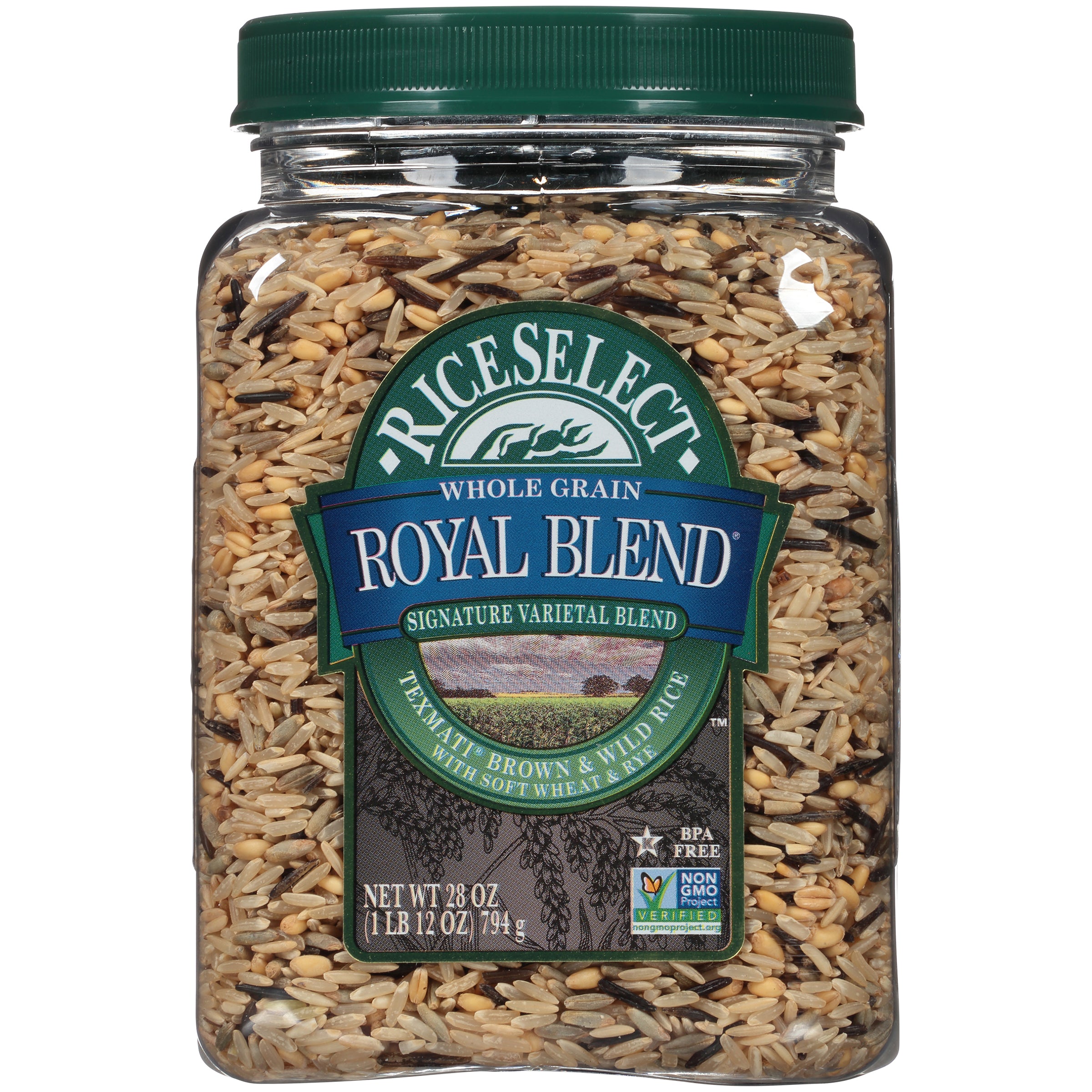 RiceSelect Royal Blend Texmati Brown & Wild Rice 28 oz. Jar - Case of 4