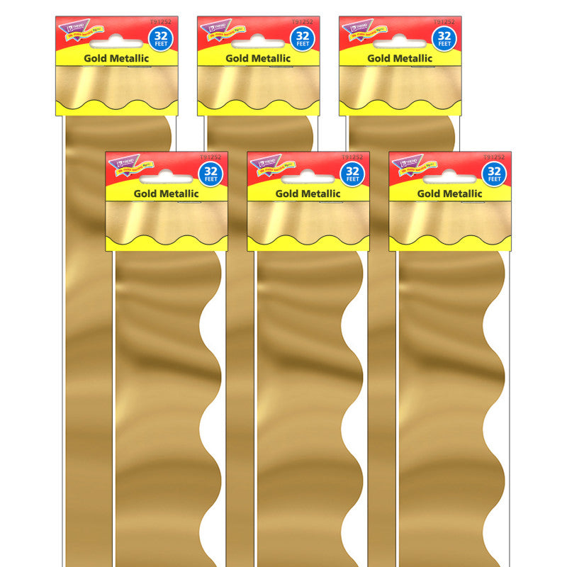 TREND - Gold Metallic Terrific Trimmers®, 32.5' Per Pack, 6 Packs