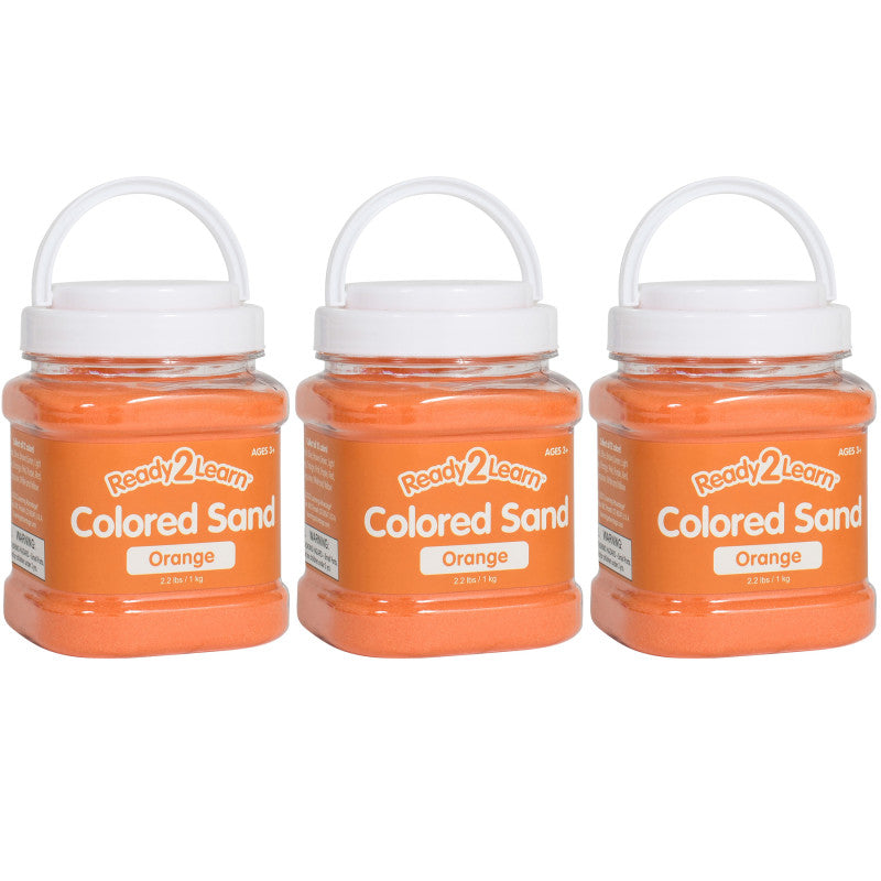 READY 2 LEARN - Colored Sand - Orange - 2.2 lb. Jar - Pack of 3