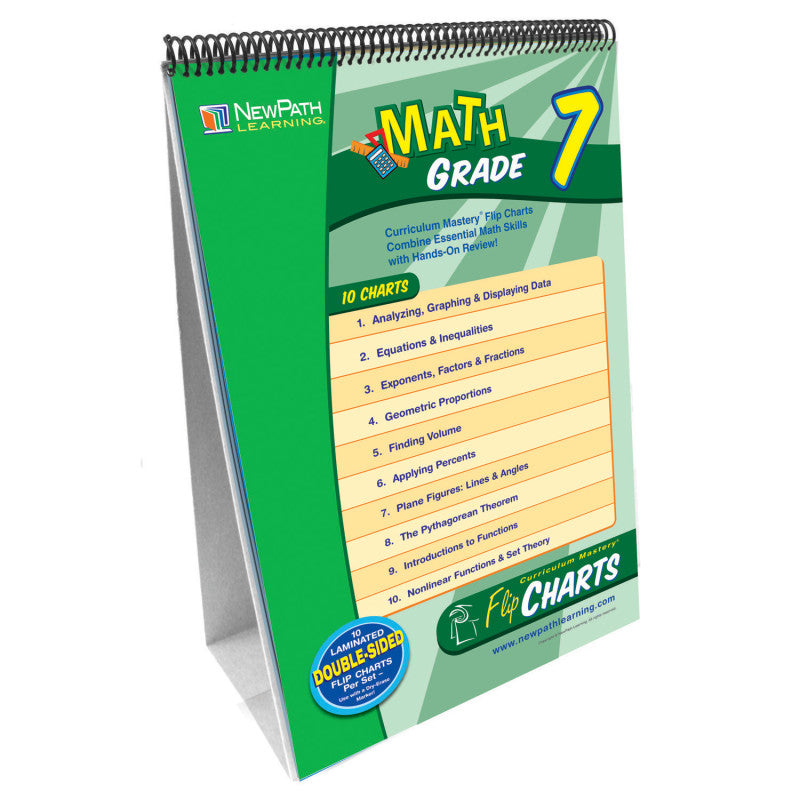 NEWPATH LEARNING - Math Skills Curriculum Mastery® Flip Chart, 10 Pages, Grade 7