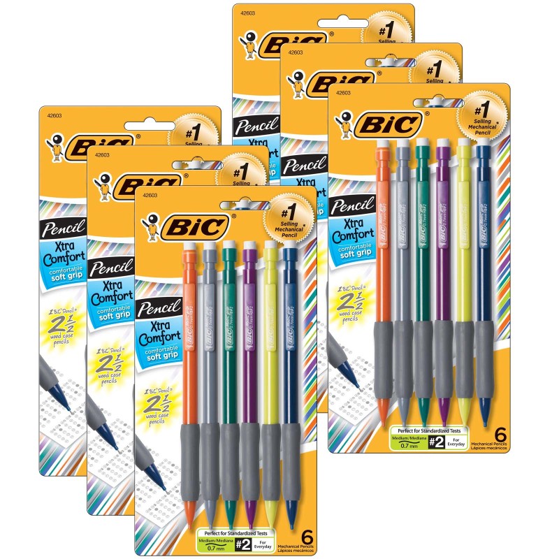 BIC - Matic Grip® Mechanical Pencils, 0.7mm, 5 Per Pack, 6 Packs