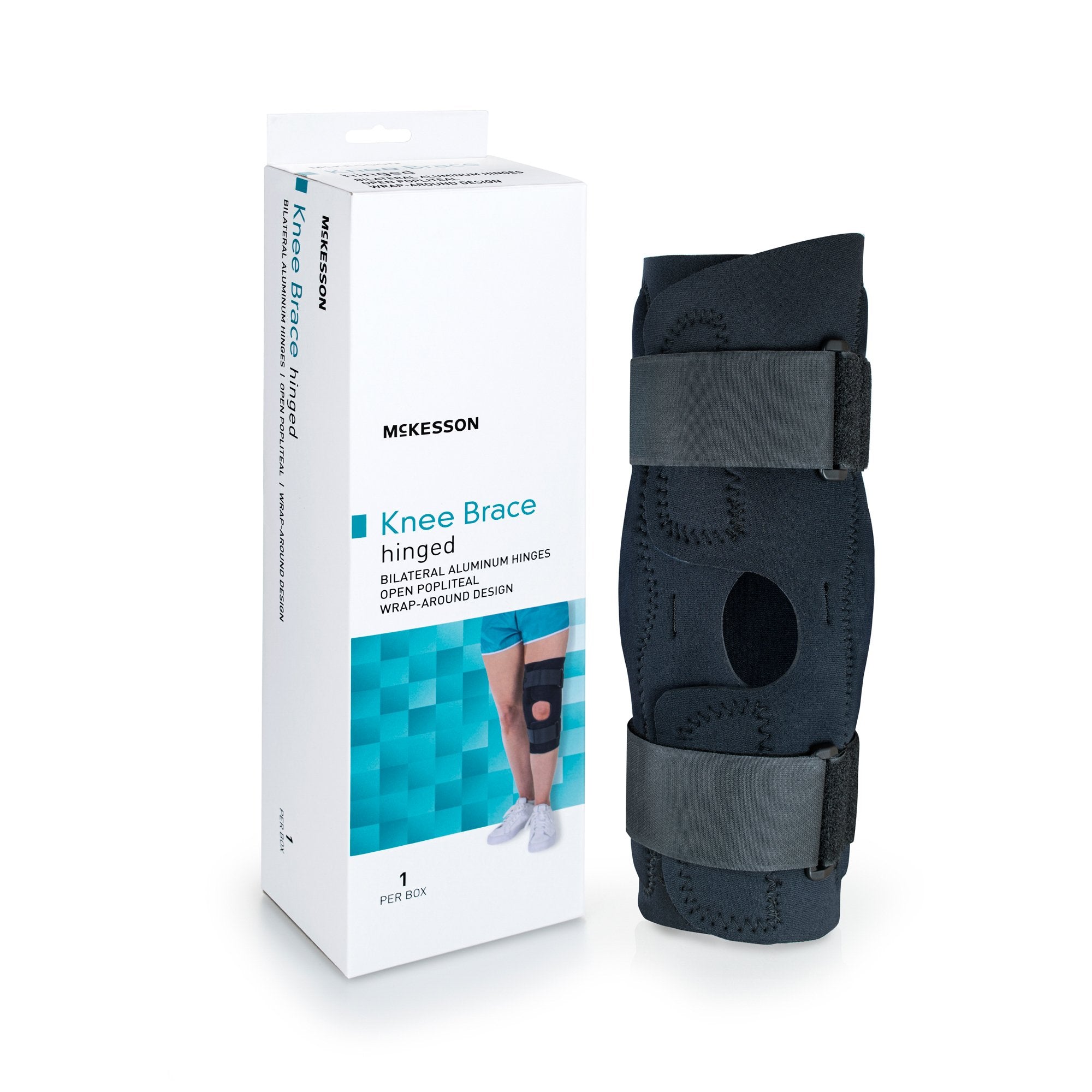 McKesson Brand - Knee Brace McKesson 2X-Large Wraparound / Hook and Loop Strap Closure with D-Rings 25-1/2 to 28 Inch Circumference Left or Right Knee [1/EA]