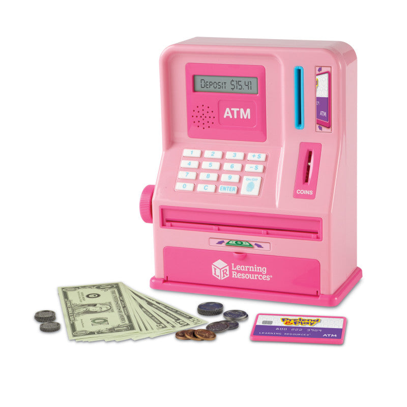 LEARNING RESOURCES - Pretend and Play® Teaching ATM Bank - Pink