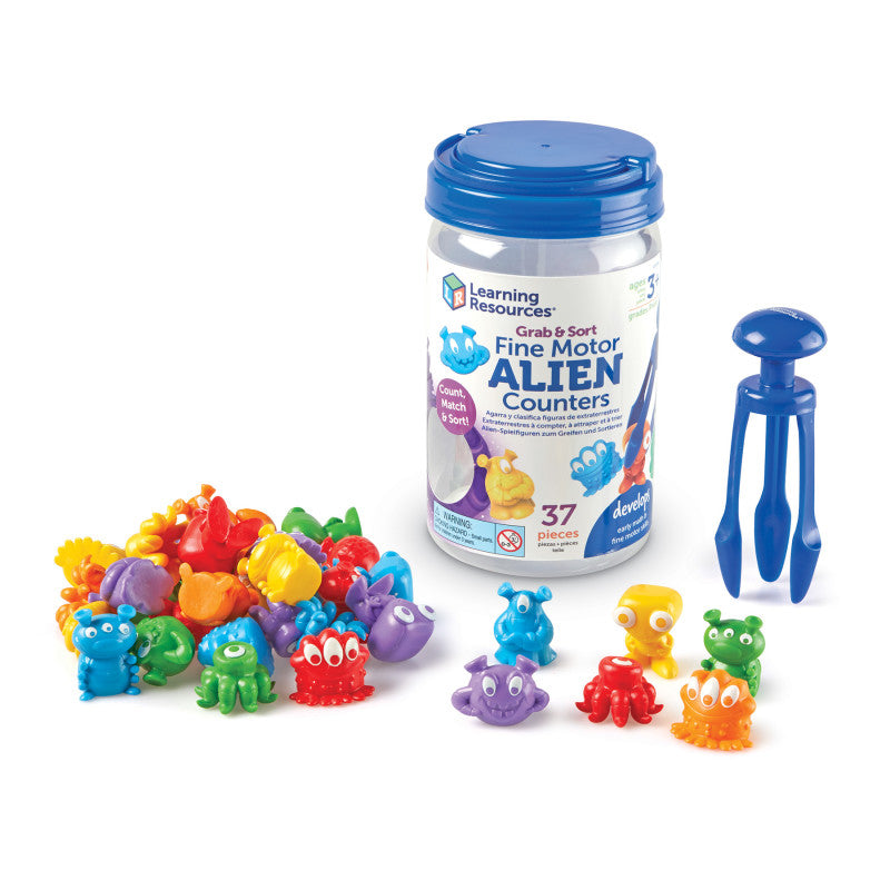 LEARNING RESOURCES - Grab & Sort Fine Motor Alien Counters