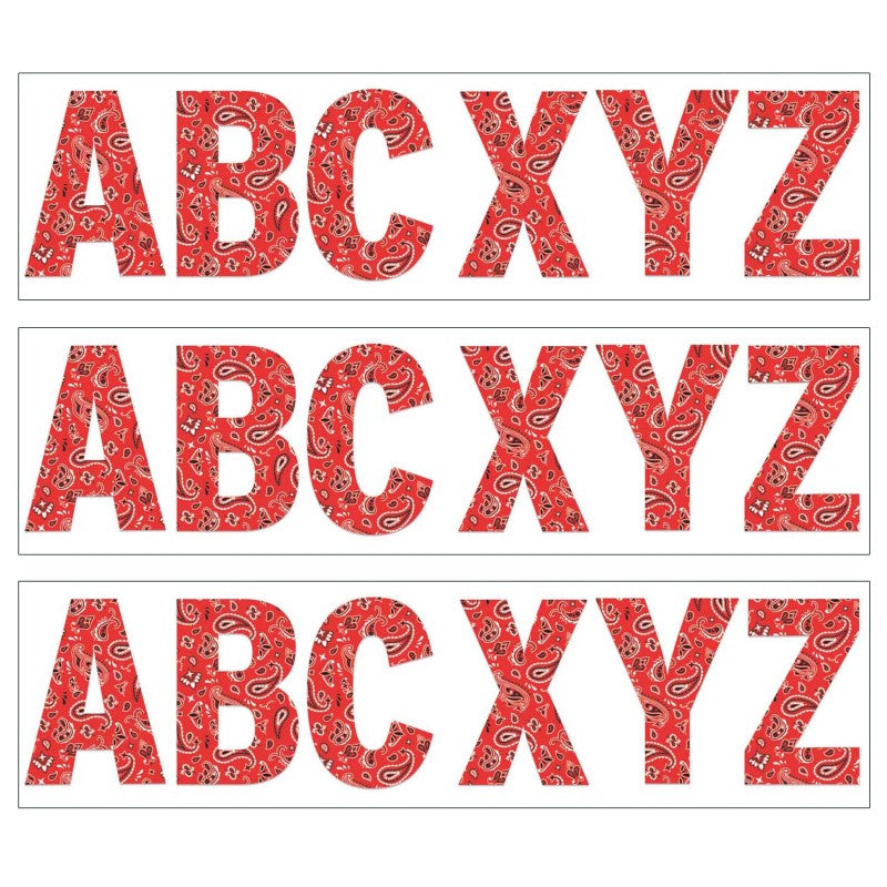 EUREKA - Red Bandana 7" Deco Letters, 129 Per Pack, 3 Packs