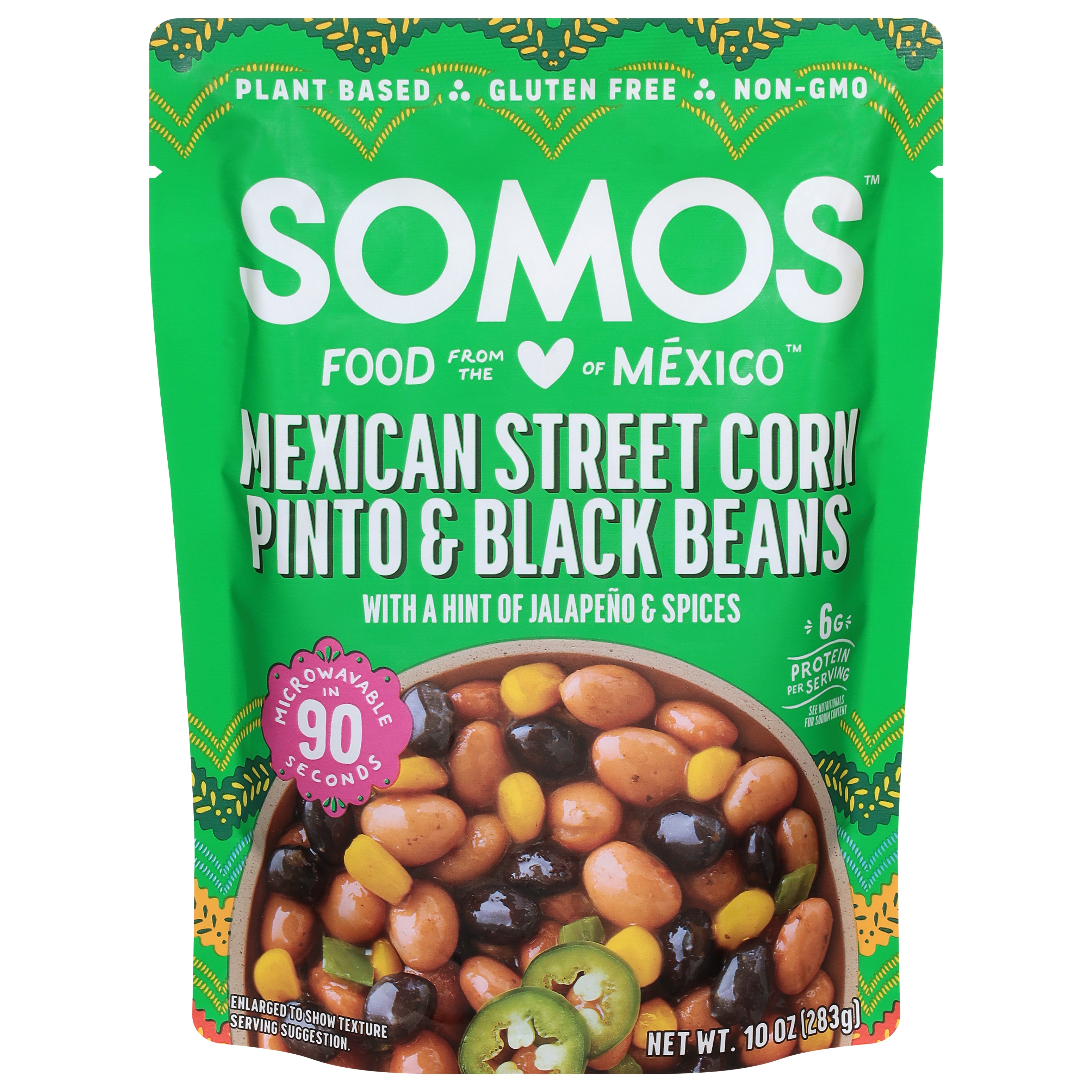 Somos Mexican Street Corn Pinto & Black Beans with a Hint of Jalapeno & Spices 10 oz - Case of 6