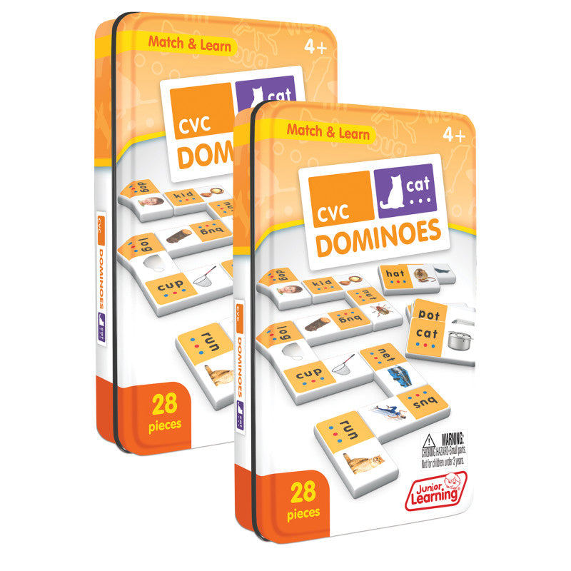 JUNIOR LEARNING - CVC Match & Learn Dominoes, Pack of 2
