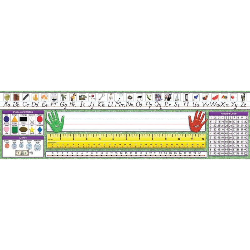 Modern Manuscript Primary Desk Plates, 19" x 5", Pack of 36