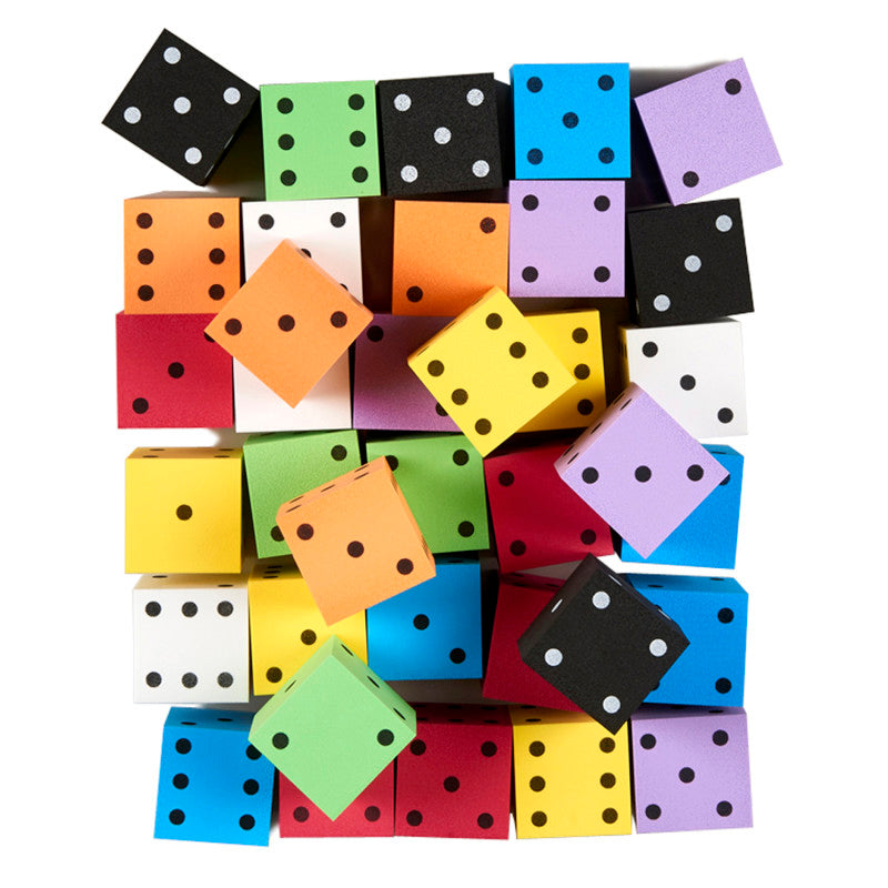 KOPLOW GAMES - Foam Spot Dice, 2", Assorted Colors, Bag of 36