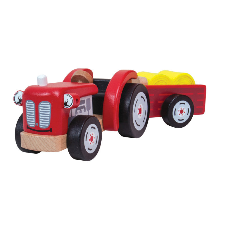 BIGJIGS TOYS - Tractor and Trailer Playset