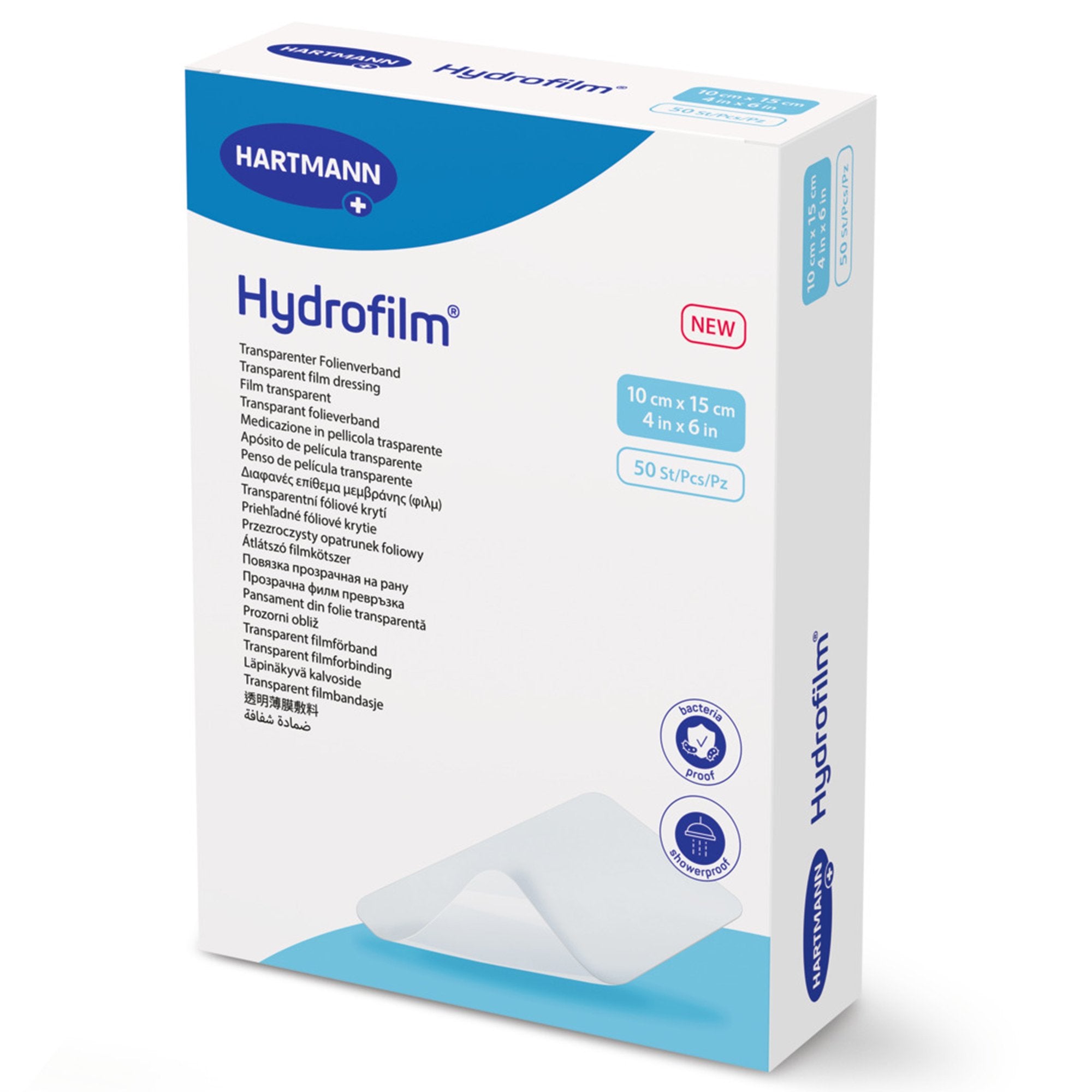 Hartmann - Transparent Film Dressing Hydrofilm® 4 X 6 Inch 4 Tab Delivery Rectangle Sterile [50/BX]