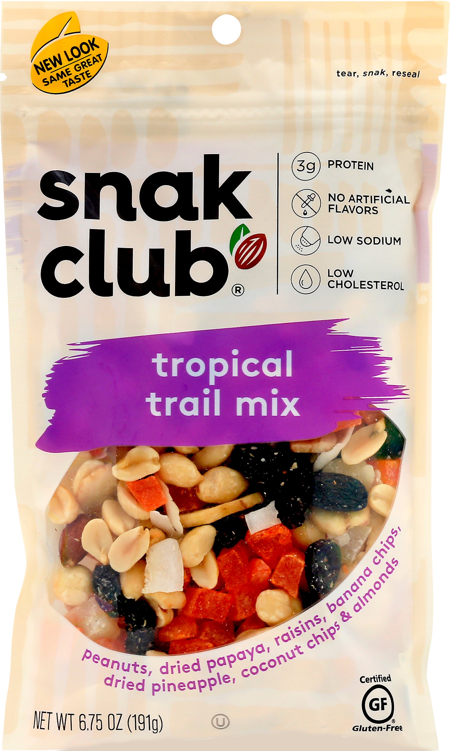Snak Club Tropical Mix Resealable Nuts - Pack 0f 6 - 6.75