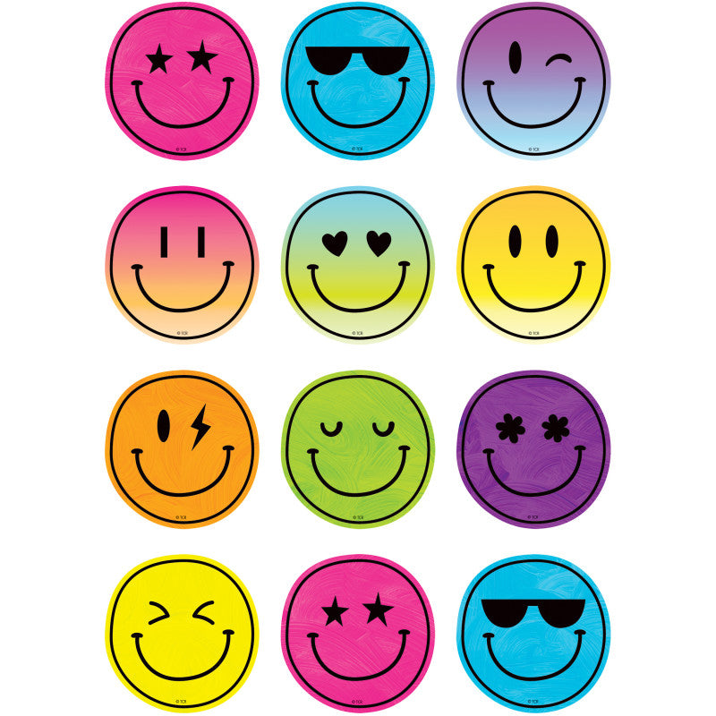 TEACHER CREATED RESOURCES - Brights 4Ever Smiley Faces Mini Accents, 36 Per Pack, 6 Packs