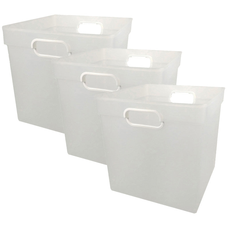 ROMANOFF - Cube Bin, Clear, Pack of 3