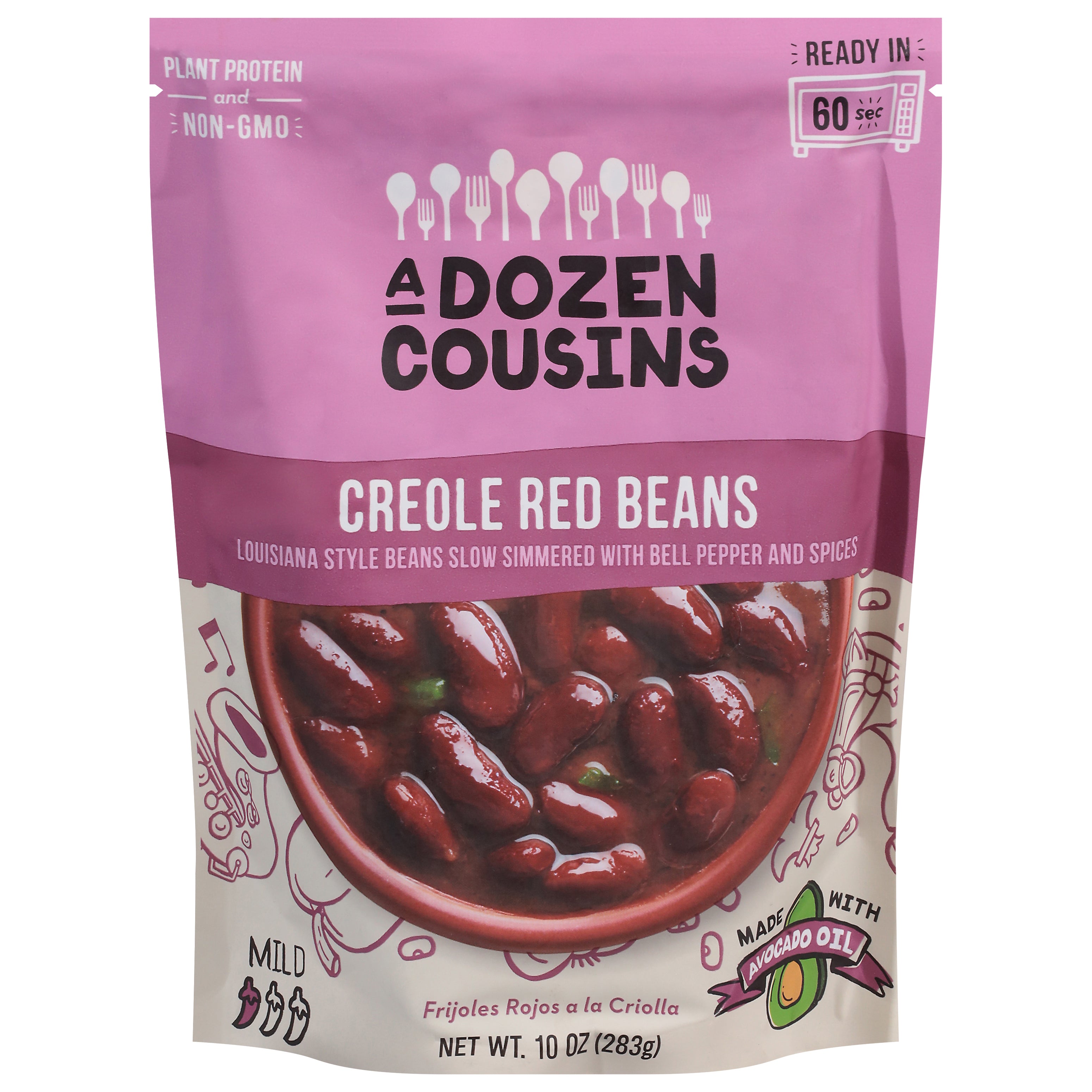 A Dozen Cousins Mild Creole Red Beans 10 oz - Case of 6